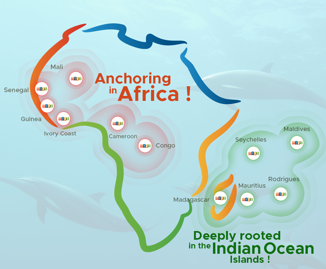 regional presence of mips payment gateway in Mauritius, Madagascar, Maldives, Seychelles and Africa
